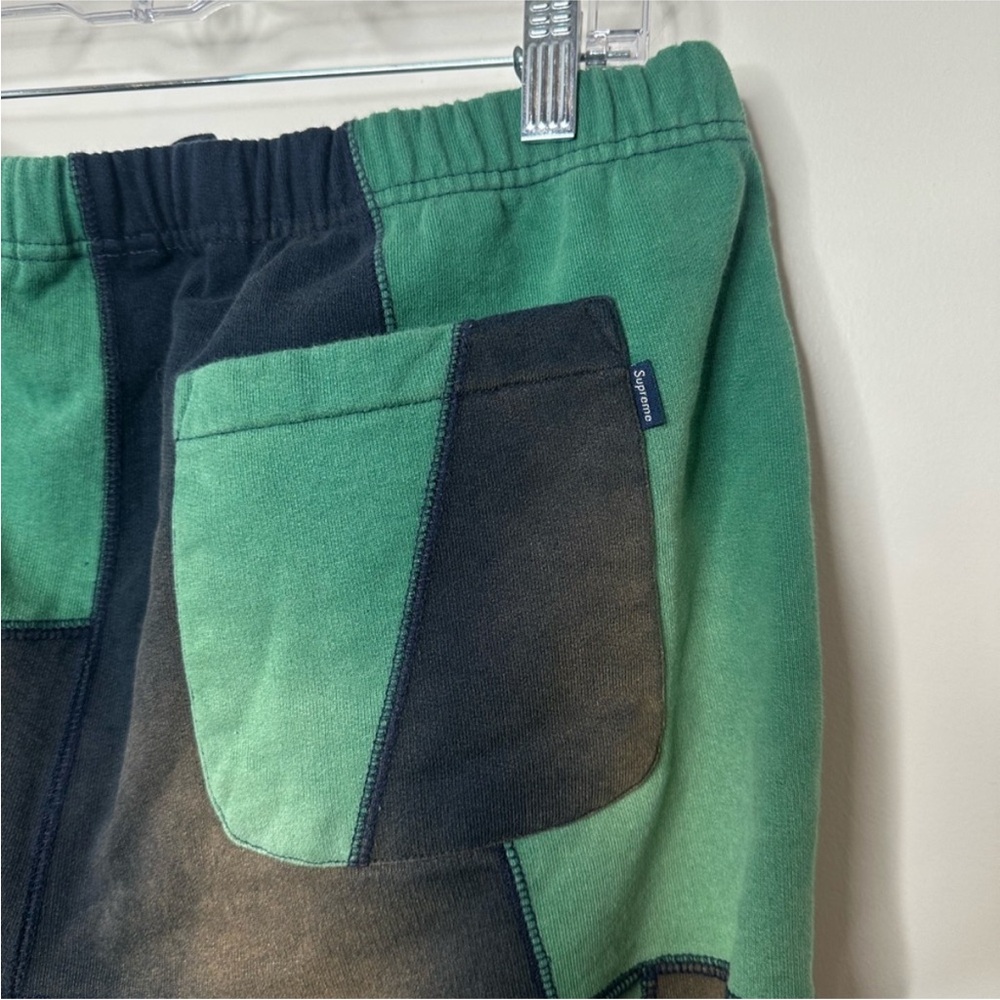 Supreme Green and Black Patchwork Sweatpants | Large - Picture 4 of 6